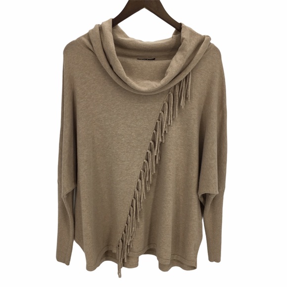 MARBLE BeigeFauxWrapFrontDolmanSleeve SweaterLarge - Picture 2 of 7